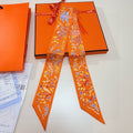 HM Twilly Mini Scarf 86CM Orange Mulberry Silk 967445