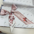 CD Twilly Mini Scarf 105cm Butterfly Light Pink Mulberry Silk 976488