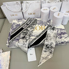 CD Twilly Mini Scarf 105cm Black  Mulberry Silk 976491