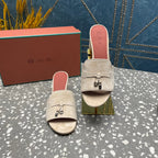 Summer Charms Mules 80 Beige Suede Salmon Lambskin