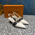 LV 26ss Slingback 45 White Cowhide 628434