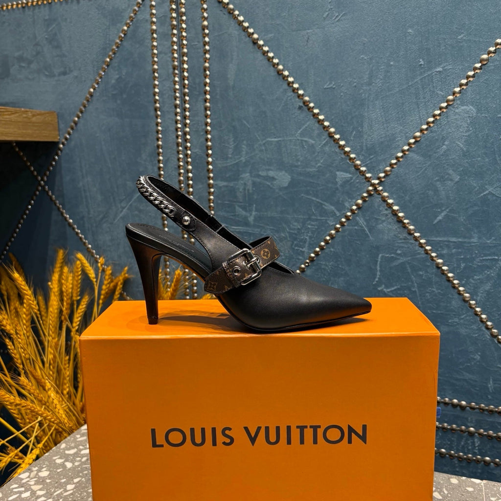 LV 26ss Slingback 75 Black Cowhide 628437