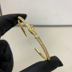 Hermes Full Diamond Buckle Belt  Open Bracelet