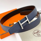 HM 32mm Hisseo belt & Reversible Navy Blue leather 186452