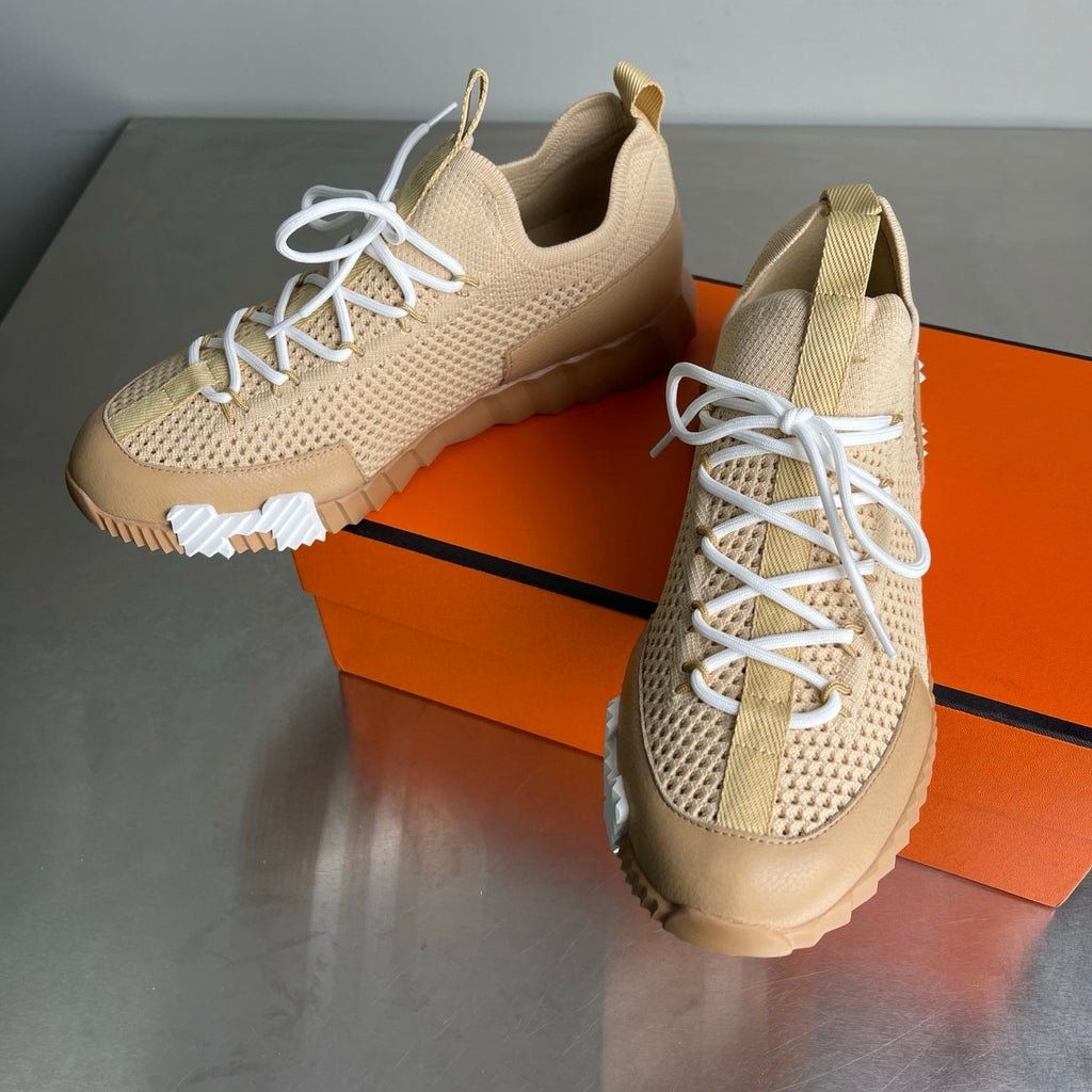 HM Men's 25 Lift Sneaker Beige Mesh Calfskin 703782