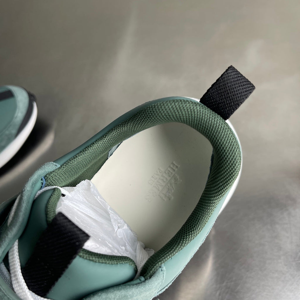 HM Men's Loop Sneaker Light Green Calfskin Suede 741465