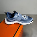 HM Men's Loop Sneaker Blue Calfskin Suede 741466