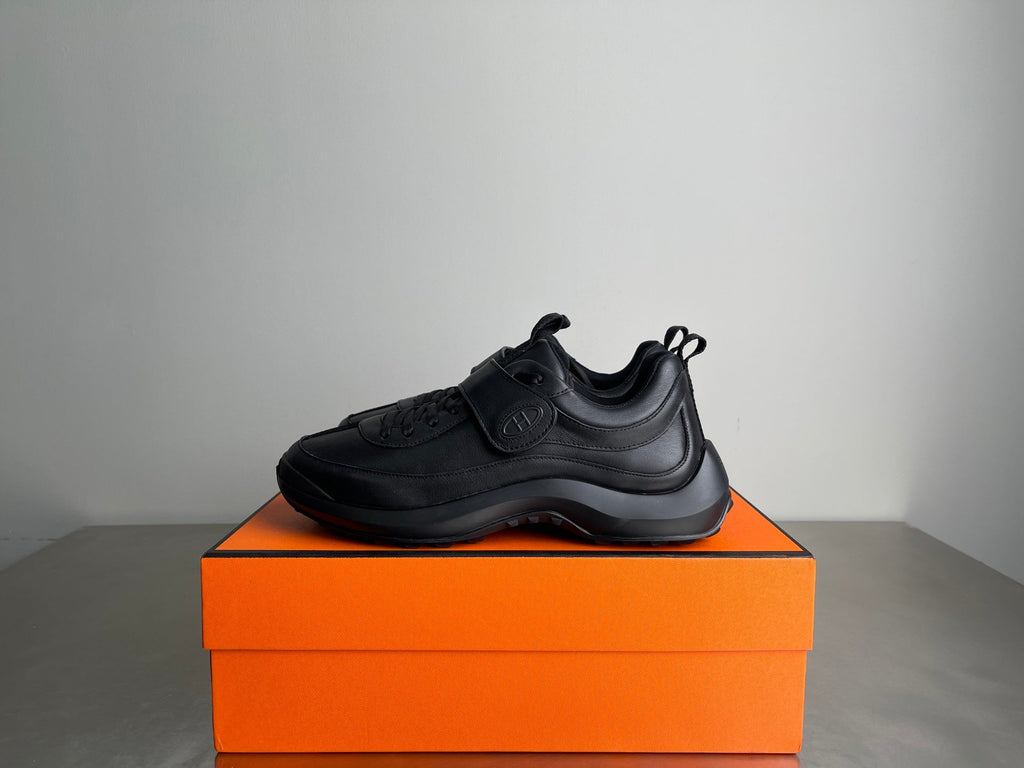 HM Men's Loop Sneaker Black Calfskin 741469