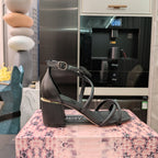 Jimmy 25 Sandal Heels Black Cowhide 240086
