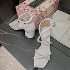 Jimmy 25 Sandal Heels White Cowhide 240087