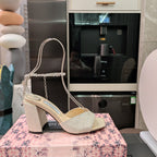 Jimmy 25 Saeda 85mm Sandals Beige Cream Sheepskin 240084