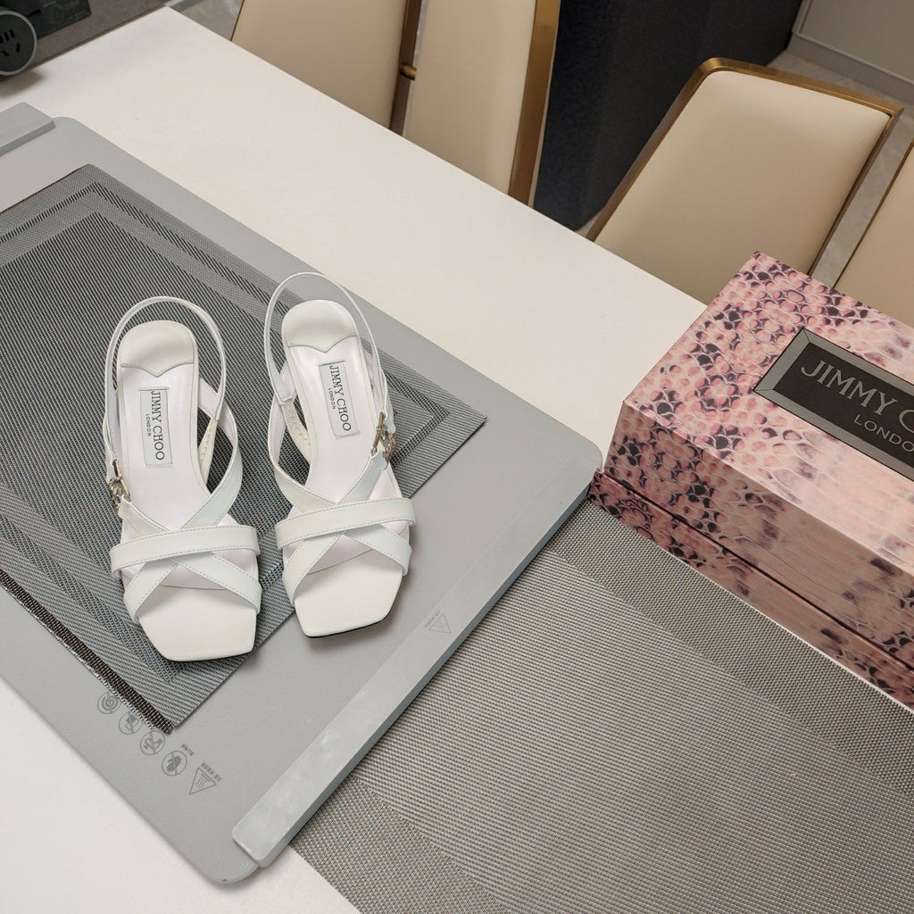 Jimmy 25 Jess Sandals White Leather 240097