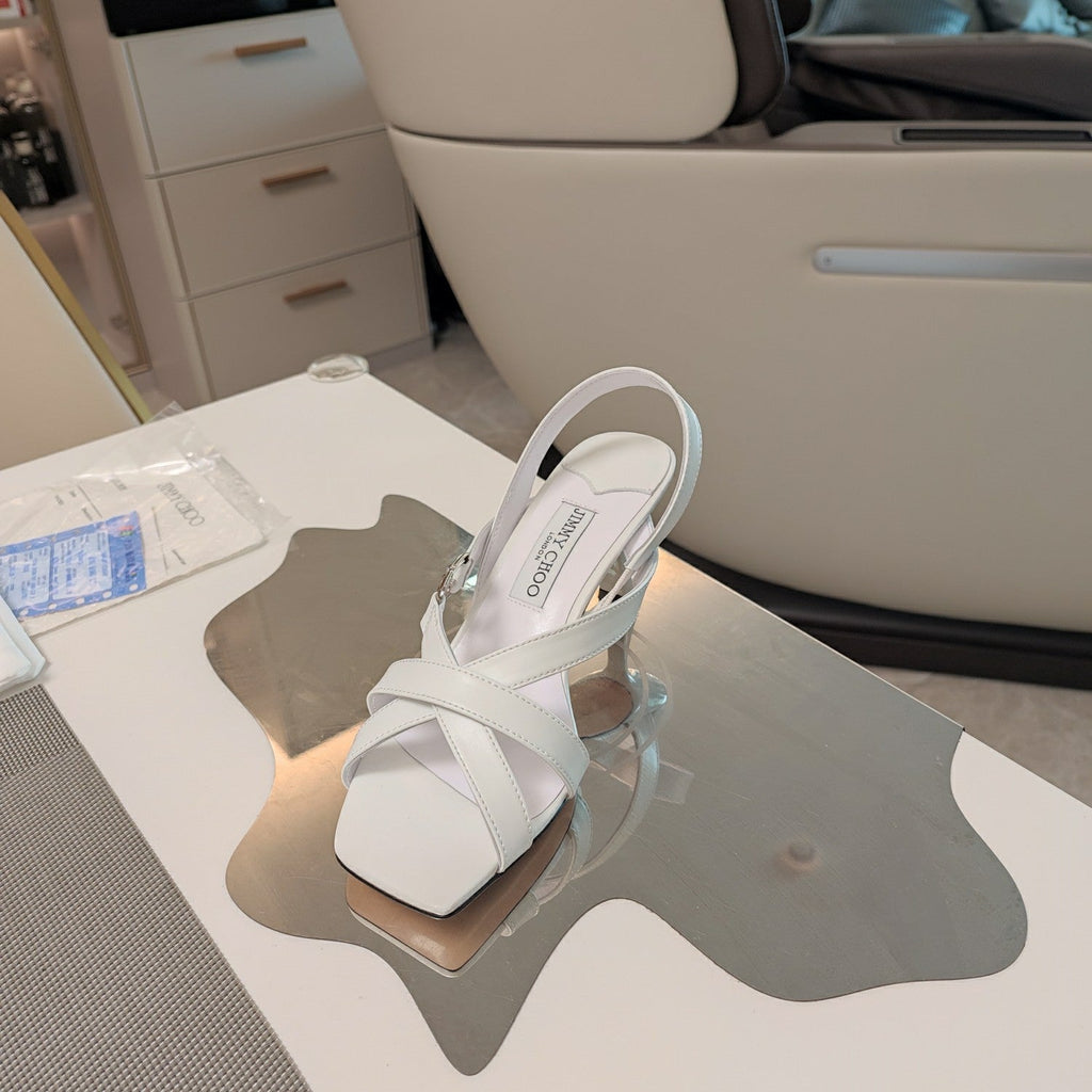 Jimmy 25 Jess Sandals White Leather 240097