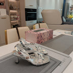 Jimmy 25 Jess Sandals Silver Patent Leather 240100