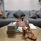 Jimmy 25 Azie Colorblock Sandal 11CM Brown Calfskin 240110