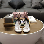 Jimmy 25 Azie Colorblock Sandal 11CM White mix Black Calfskin 240112