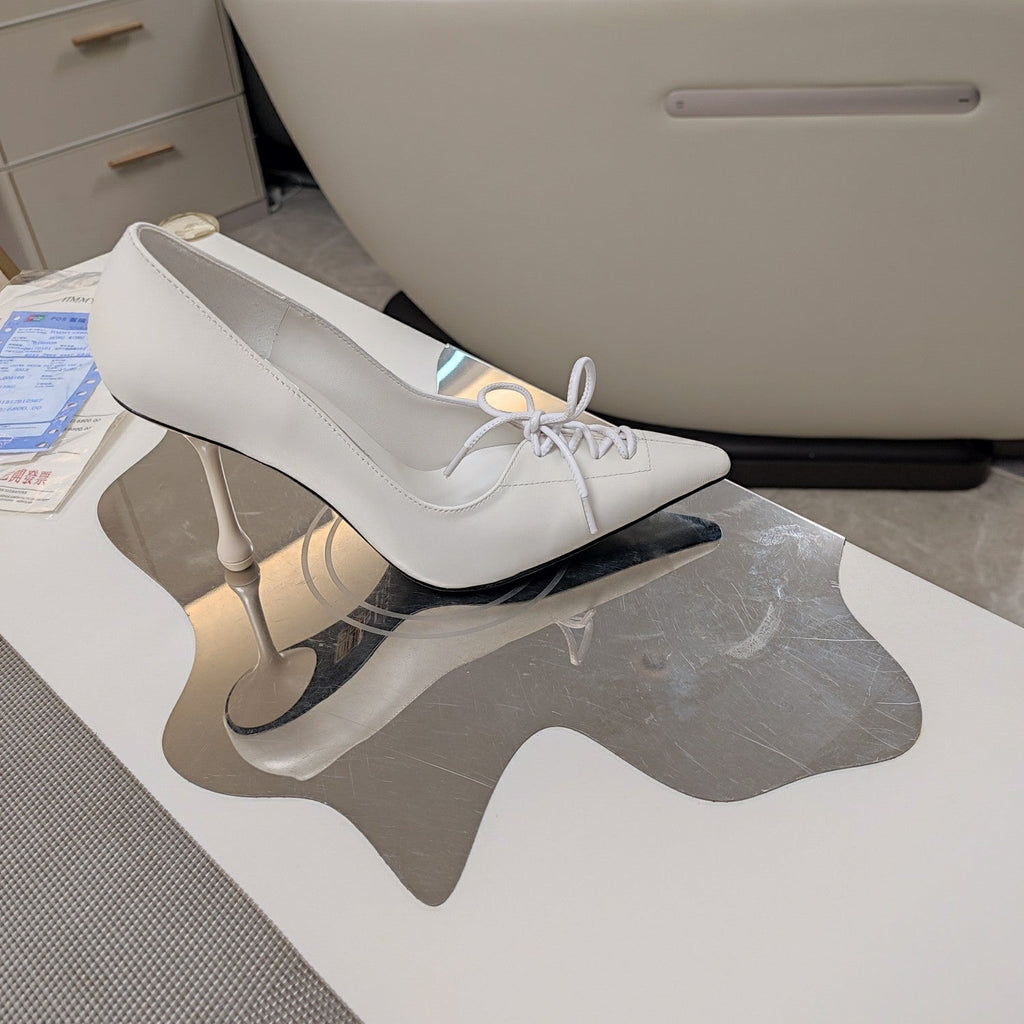 Jimmy 25 Pump High Heels White Cowhide 240004