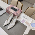 Jimmy 25 Pump High Heels White Cowhide 240004