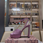 Jimmy 25 Platform Sandal Heels Lilac Purple Silk Satin 240011