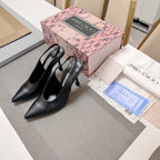 Jimmy 25 Slingback Pump Heels Black Nappa Leather 240025