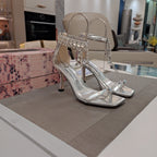 Jimmy 25 Verity Sandal 70 Silver Cracked Cowhide 240033