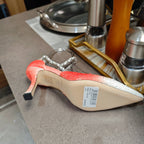 Jimmy 25 Stevie 80 Pumps Red mix White Satin 240061