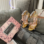 Jimmy 26s High Heeled Sandals 100 Gold Lambskin 596327