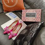 Jimmy 26s Crystal Pumps 85 Pink Silk Satin Cowhide 596335