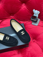 CC Moccasins Black Suede And Lambskin