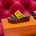 HM Lthea Espadrille Brown Chocolate Mix Yellow Suede And Jute Rope 969492