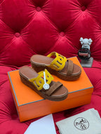 HM Lthea Espadrille Brown Chocolate Mix Yellow Suede And Jute Rope 969492