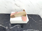 Celine 25 Eve Triomphe Ballet Flat Pink Velvet 547724
