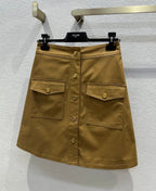 Celine 25 Skirt Tan Cotton