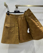 Celine 25 Skirt Tan Cotton
