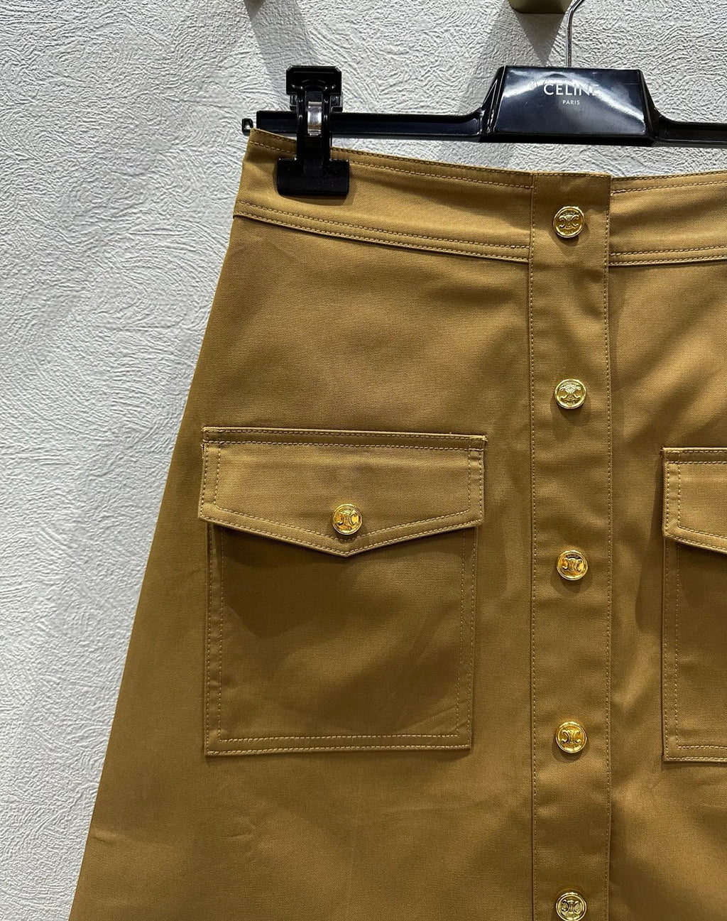 Celine 25 Skirt Tan Cotton