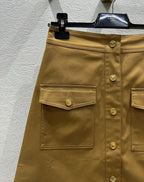 Celine 25 Skirt Tan Cotton
