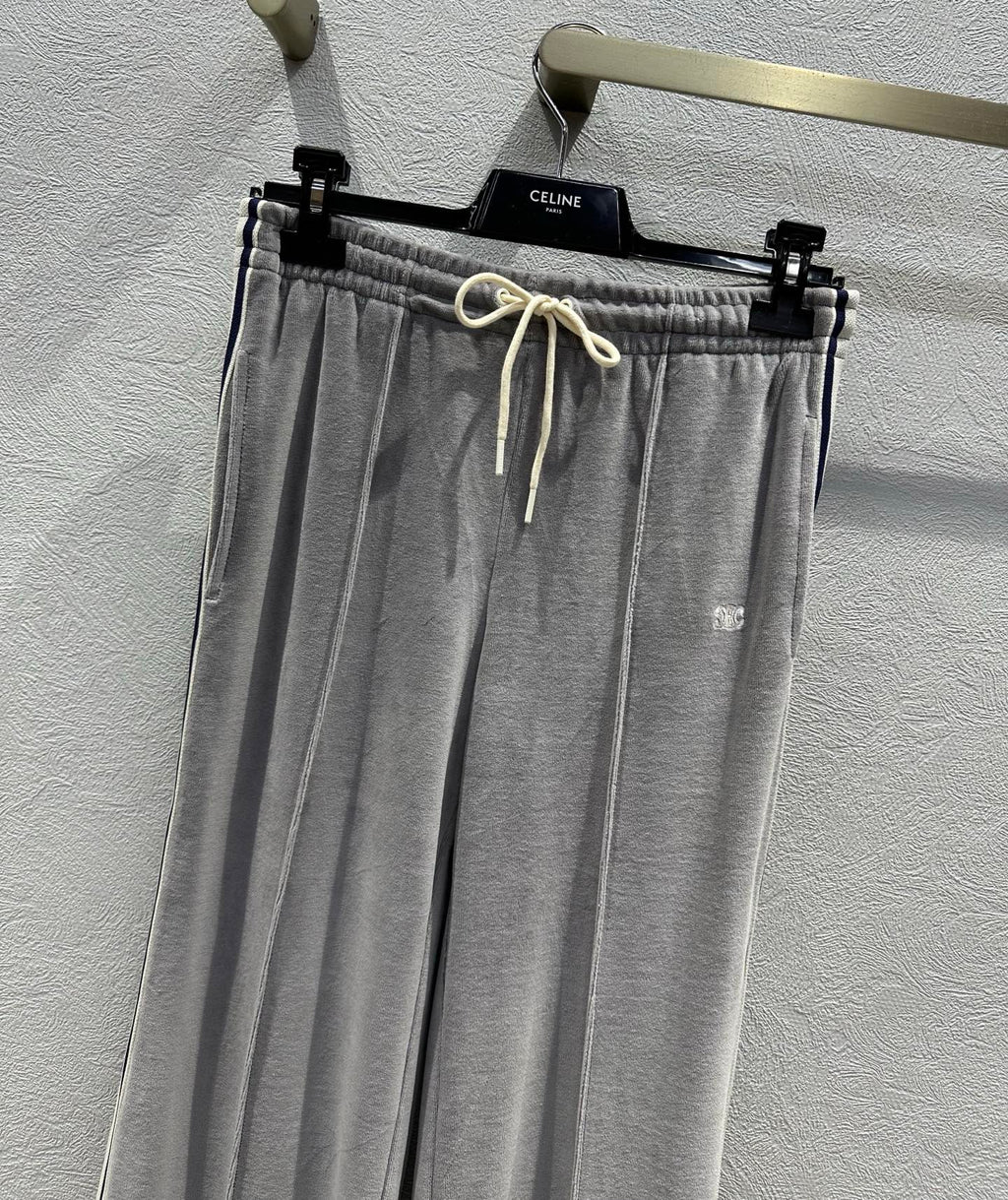 Celine 25 Pant Grey White Velvet Cotton