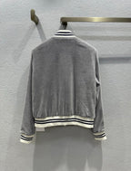 Celine 25 Jacket Grey White Velvet Cotton