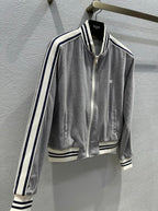 Celine 25 Jacket Grey White Velvet Cotton