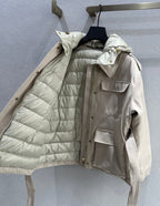 MC 2025 Essalois Hooded Down Field Jacket Cream Viscose Polyester