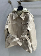 MC 2025 Essalois Hooded Down Field Jacket Cream Viscose Polyester