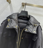 MC 2025 Essalois Hooded Down Field Jacket Black Viscose Polyester