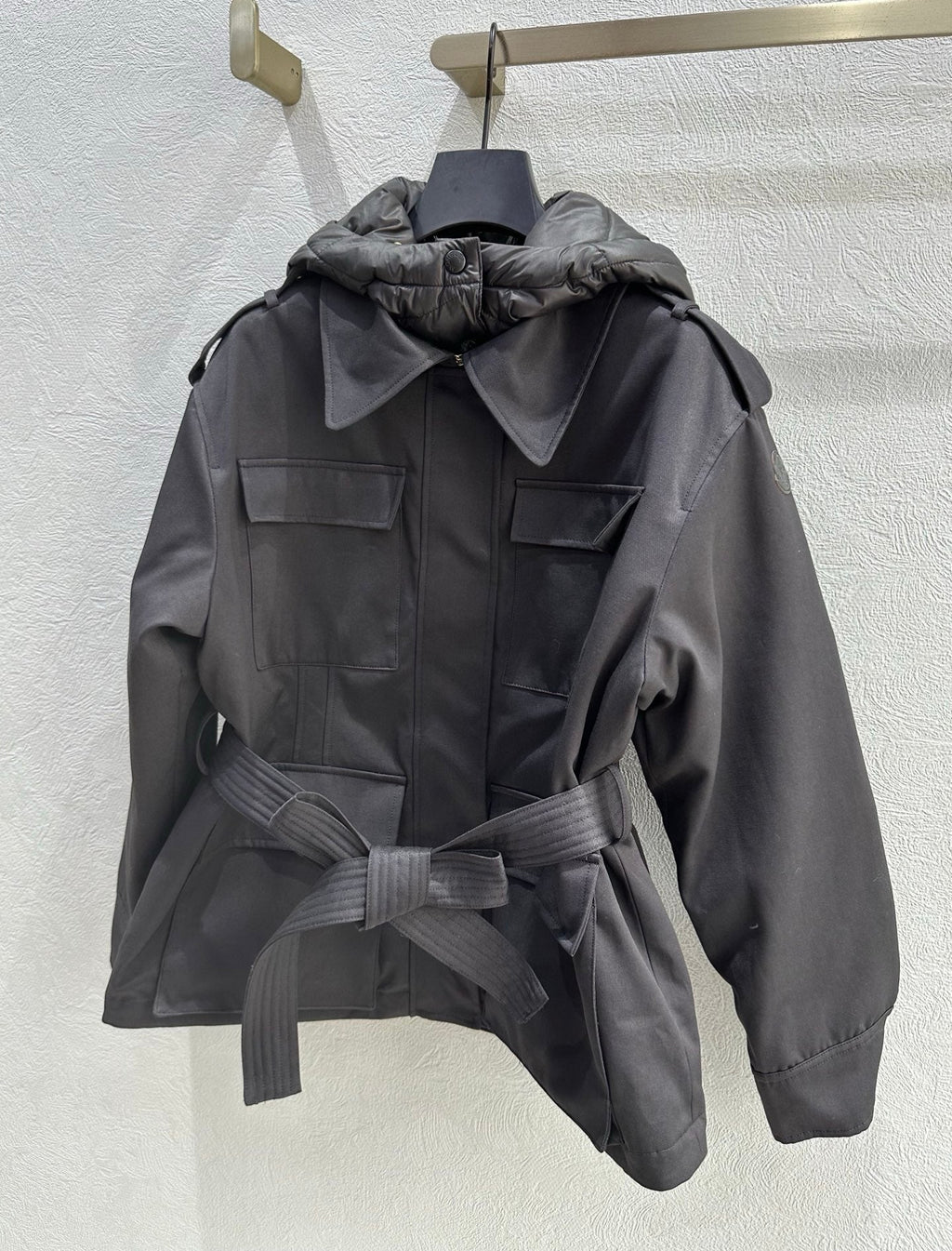 MC 2025 Essalois Hooded Down Field Jacket Black Viscose Polyester