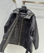 MC 2025 Essalois Hooded Down Field Jacket Black Viscose Polyester