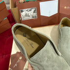 LP Open Walk Ankle Boot In Grey Green Suede  978062