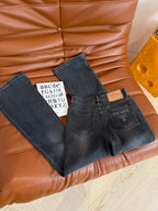 Prada Flared jeans Black and Blue Cotton
