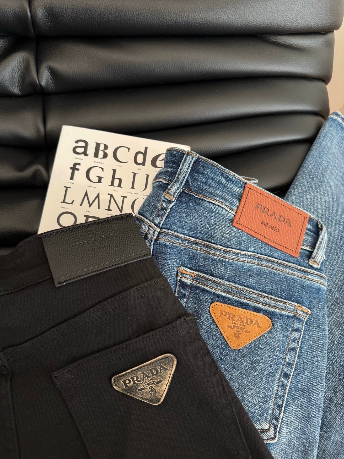 Prada 25 Skinny jeans Black and Blue Cotton