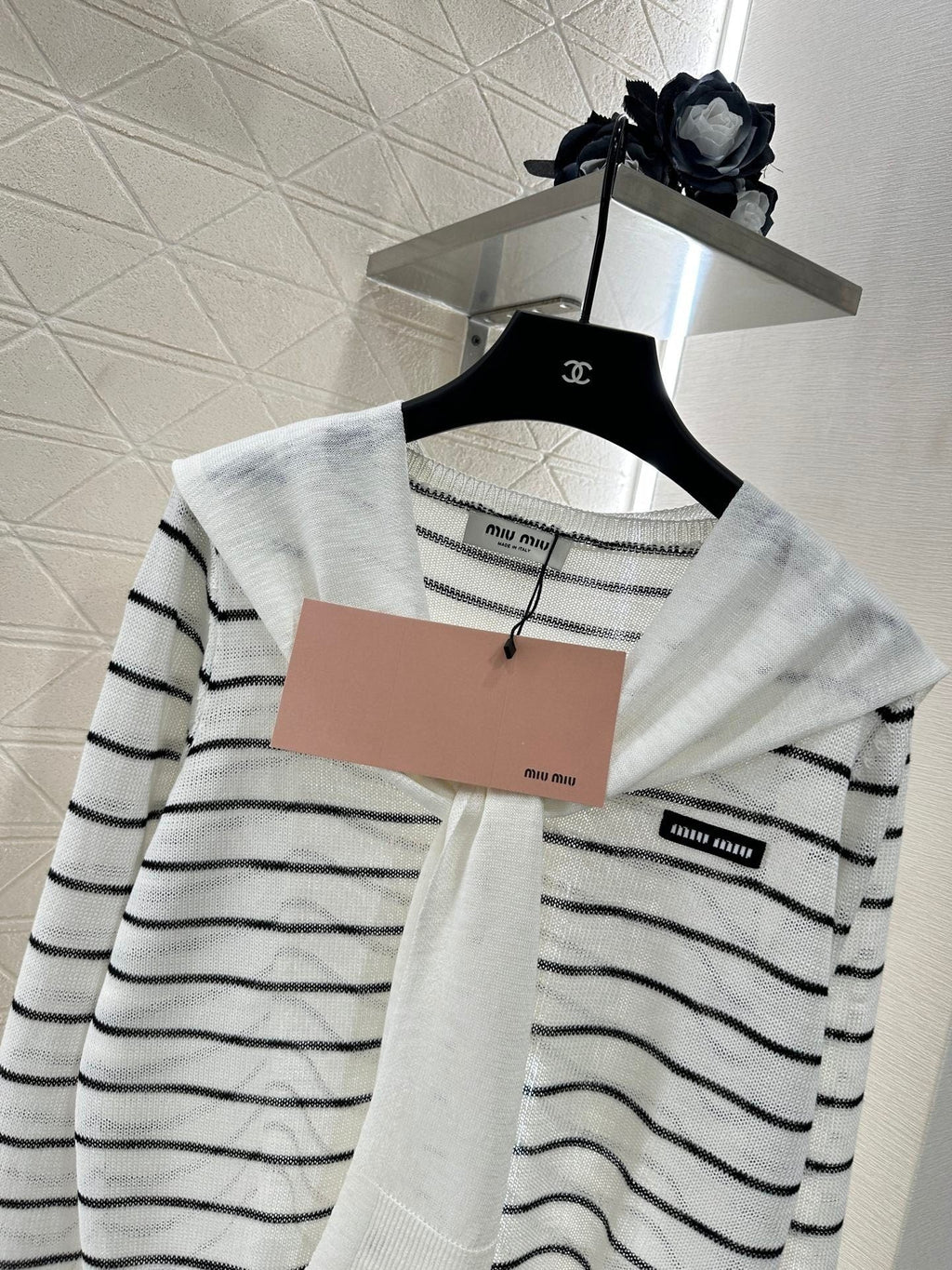 Miu Miu 25 Striped Knit Sweater Scarf 288654
