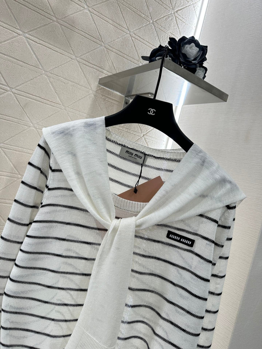 Miu Miu 25 Striped Knit Sweater Scarf 288654