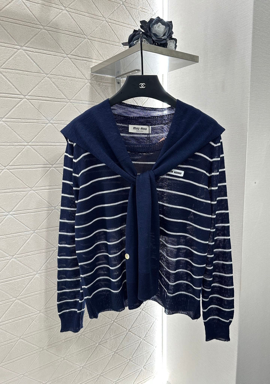 Miu Miu 25 Striped Knit Sweater Scarf 288654